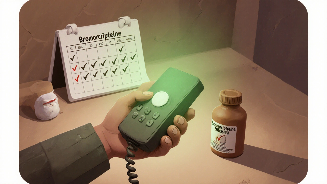 Patient en argile tient un téléphone, rappelant le plan d&#039;urgence et le suivi.