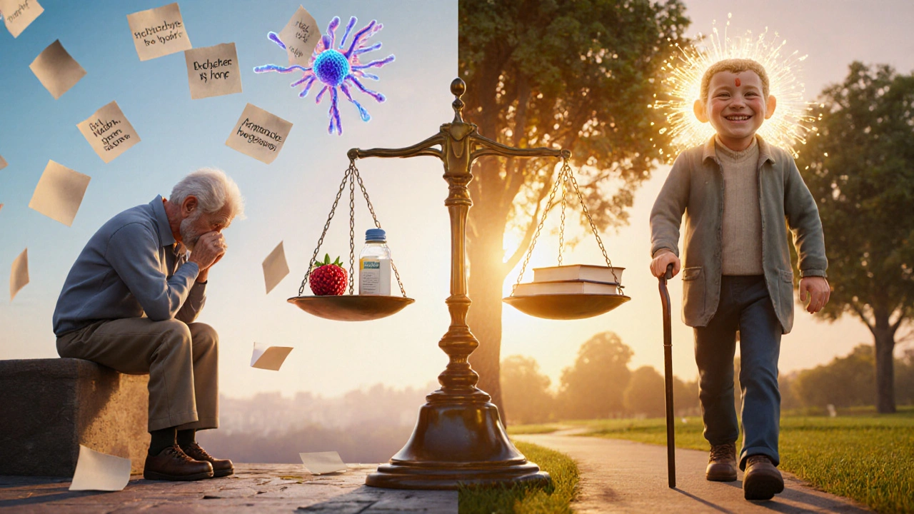 Deux voies parallèles : isolement vs activité, avec un cerveau lumineux en contrepoint.