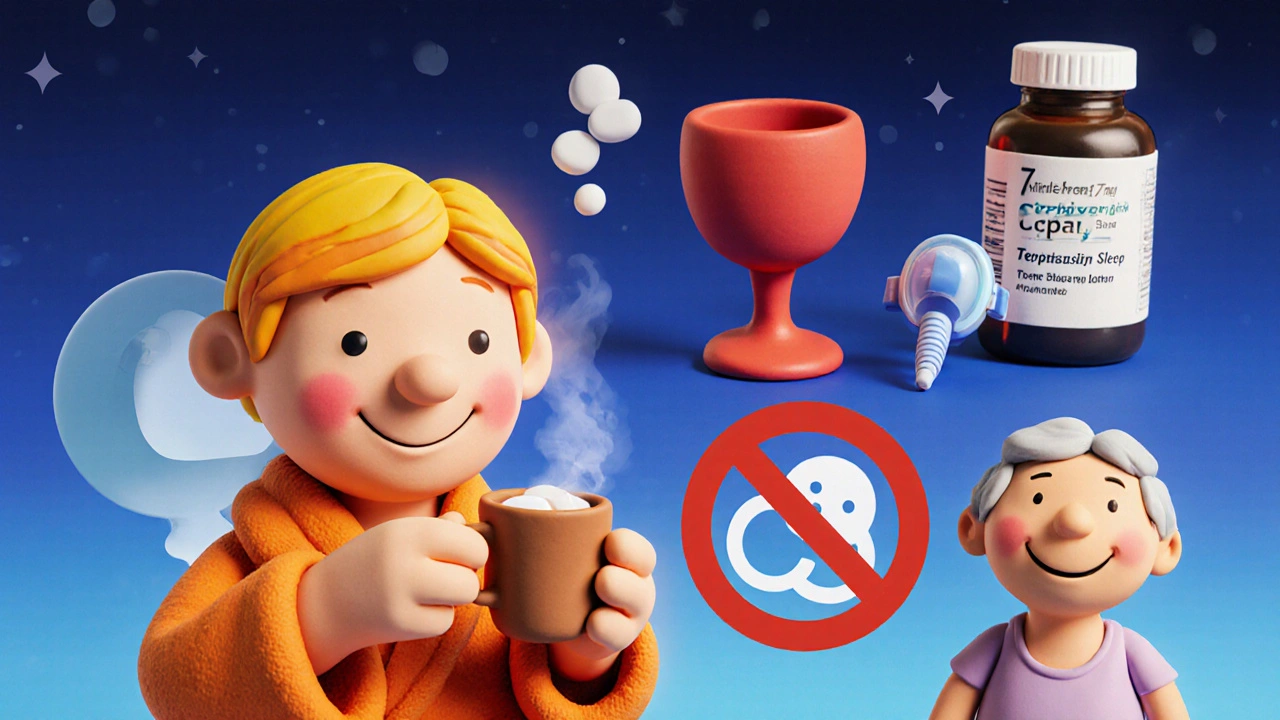 Montage en argile avec prises matinales, interdiction d&#039;alcool, masque CPAP et comparaison Terazosin/Doxazosin.