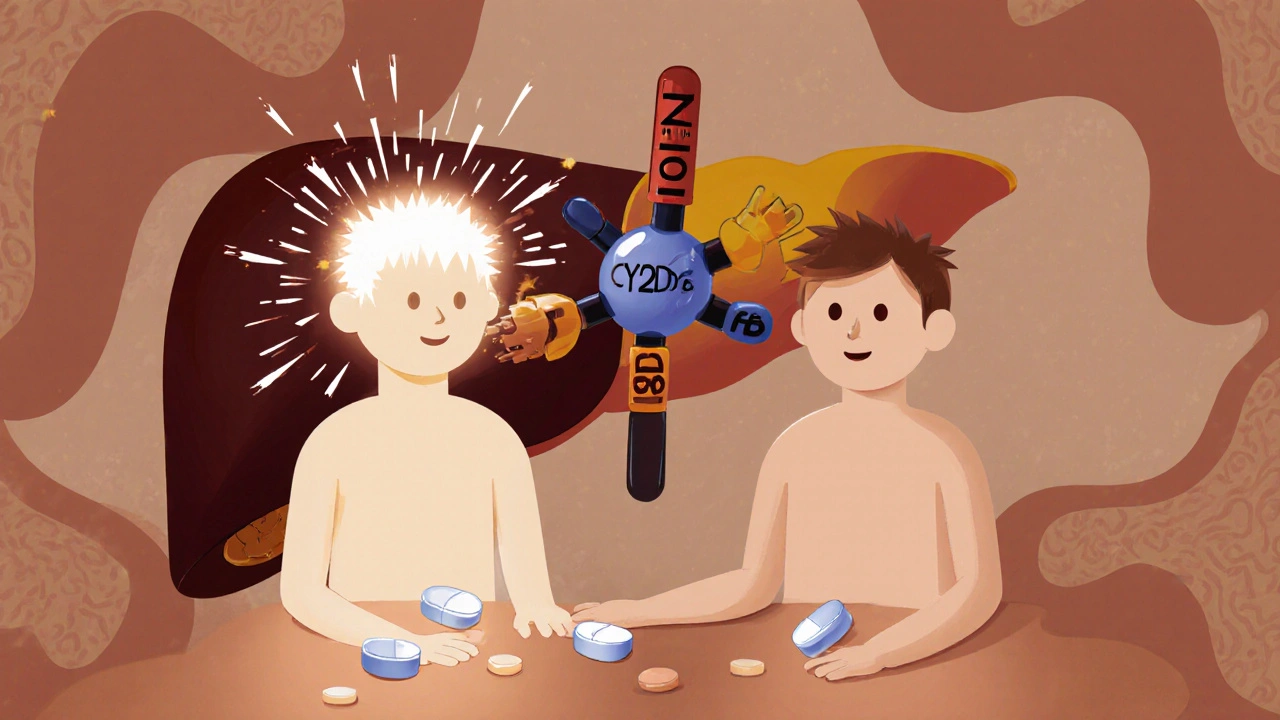 Deux personnes aux métabolismes différents : l&#039;une transforme rapidement le codeine en étincelles, l&#039;autre ne réagit pas.