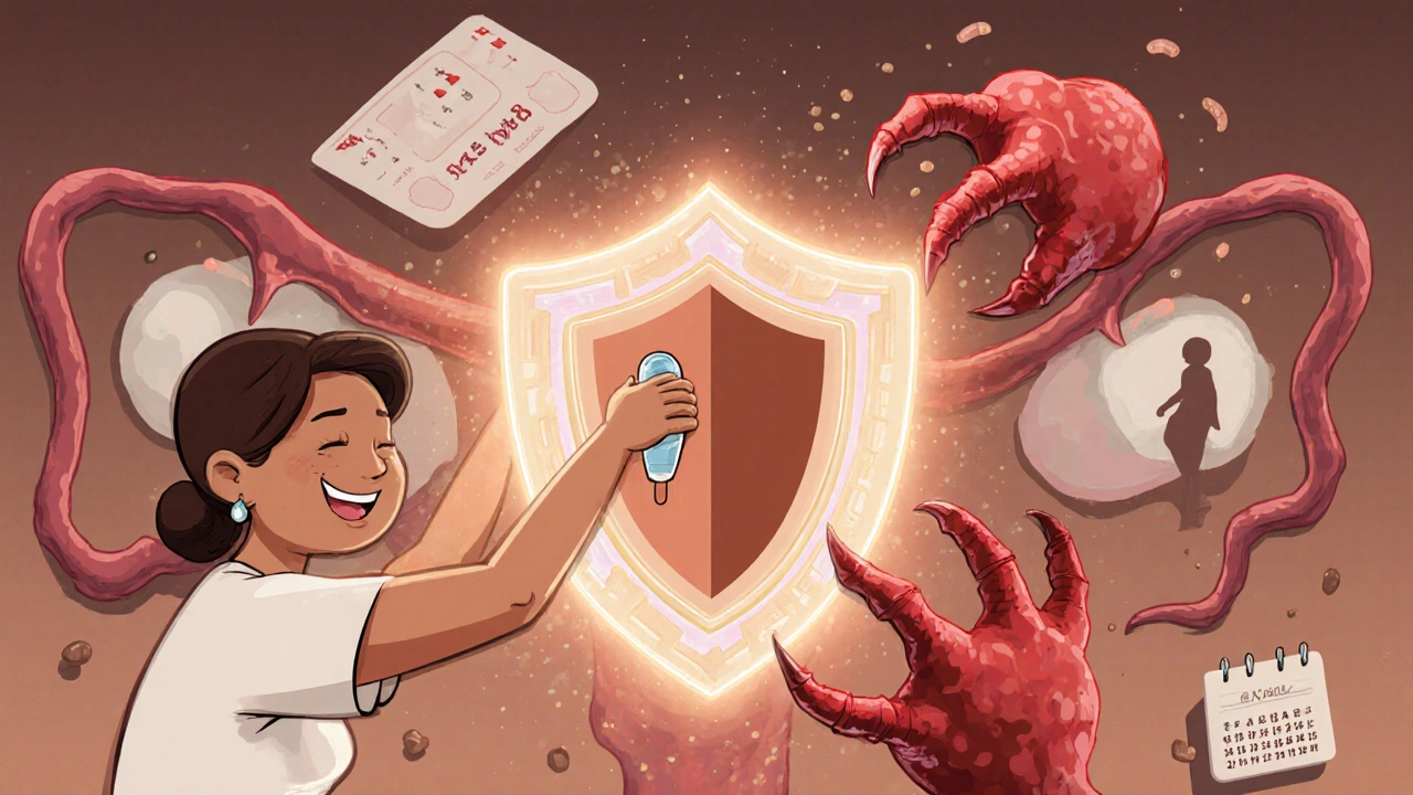 Stérilet au cuivre protégeant la femme des molécules dégradant les hormones contraceptives.