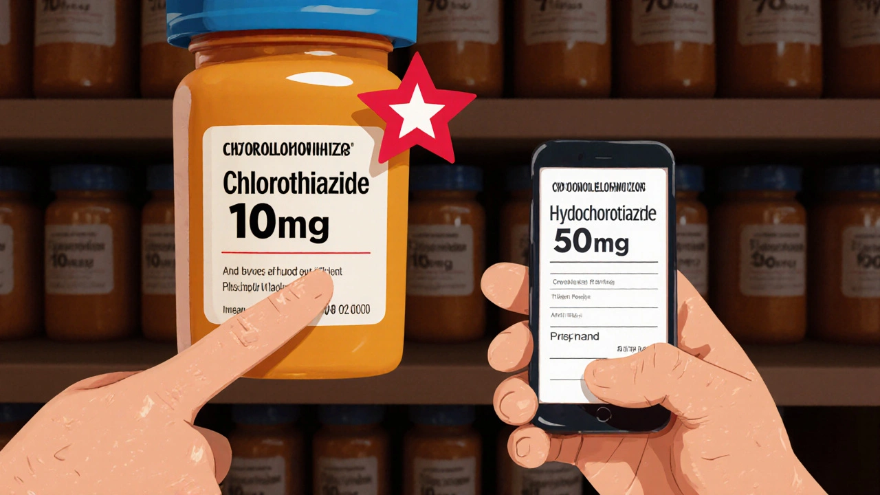 Une étiquette erronée sur un médicament est mise en évidence à côté d&#039;une ordonnance correcte, une main pointe l&#039;erreur.