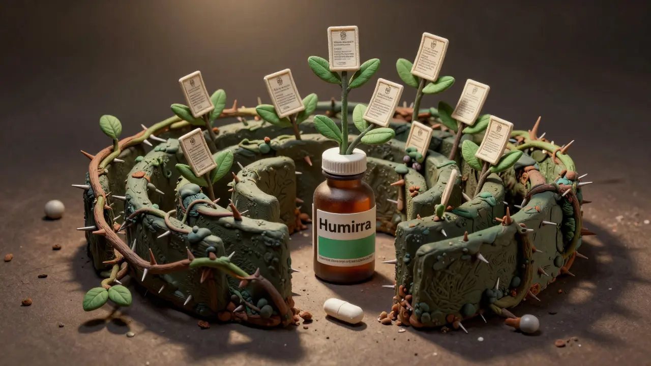 Un buisson de brevets entrave l'entrée d'un médicament générique sur le marché.