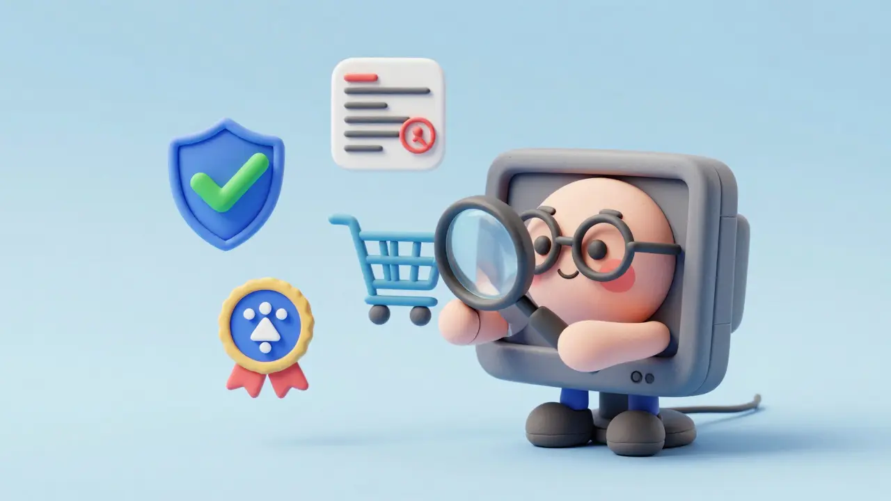 Vérification de sécurité d'une pharmacie en ligne en style argile