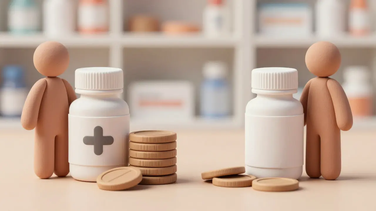 Comparaison visuelle entre médicaments de marque et génériques moins chers