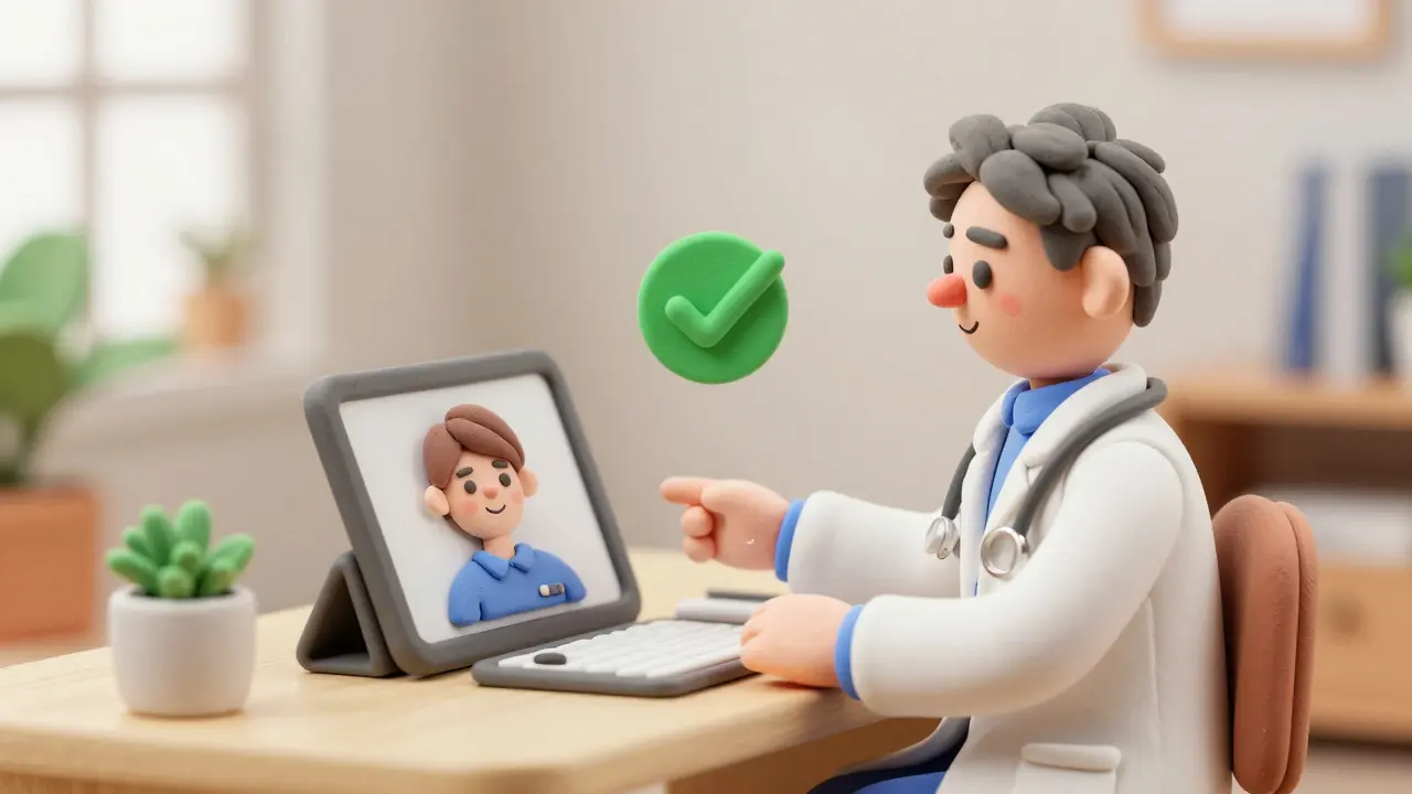 Consultation de télémédecine sécurisée en style rendu d'argile