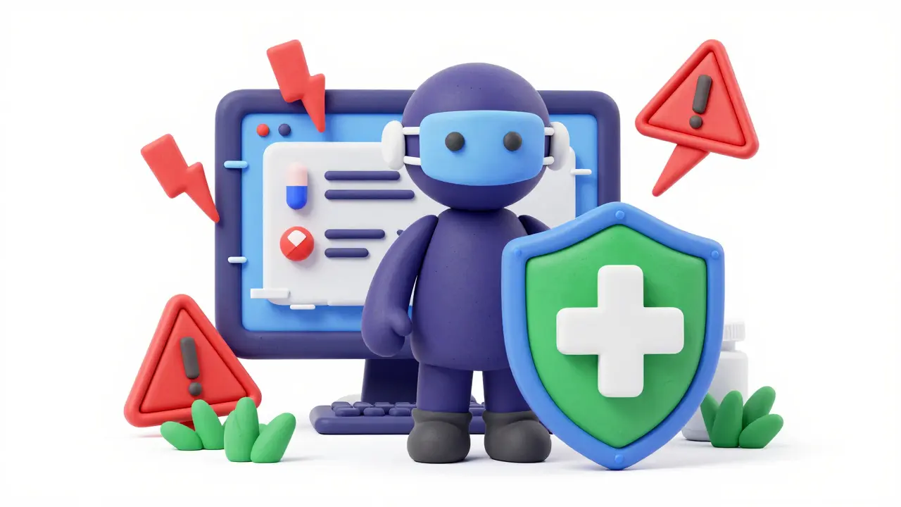 Illustration d'argile montrant les risques des pharmacies en ligne illégales