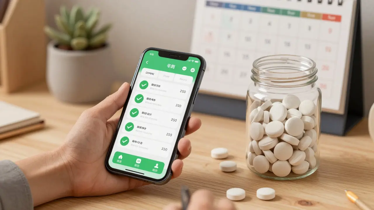 Achat en ligne de médicaments en vrac sur un bureau