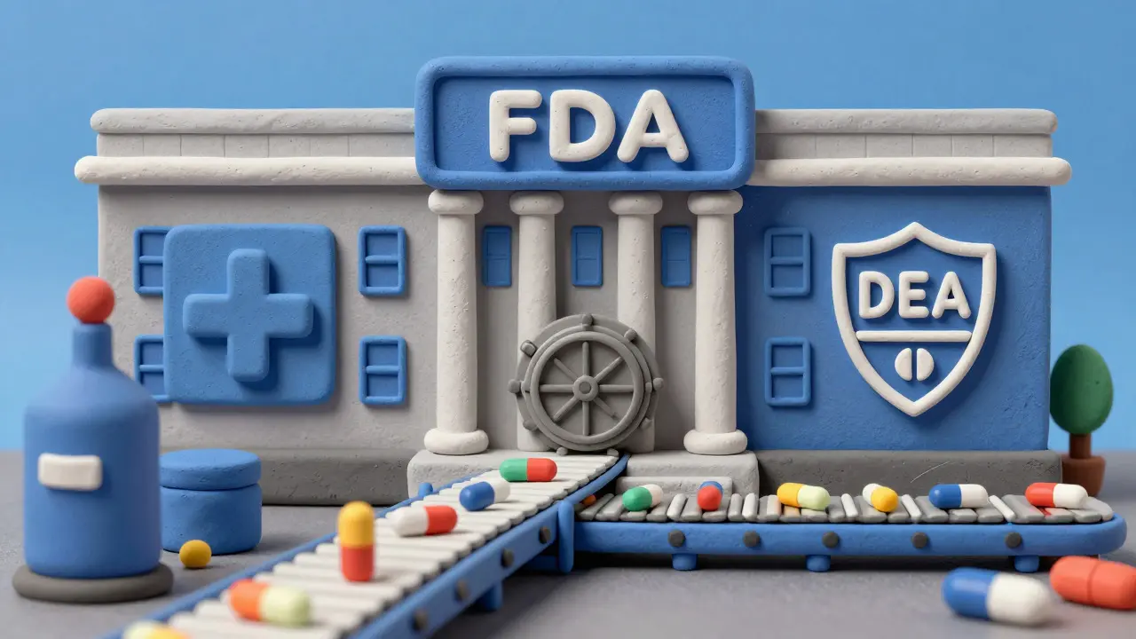 Illustration argileuse du système de contrôle FDA et DEA